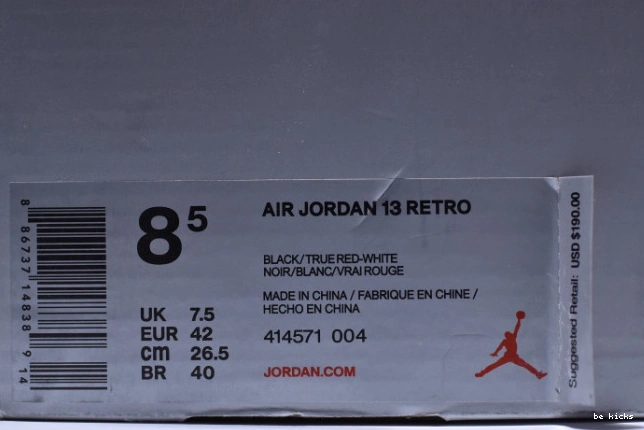 Cheap jordan 414571-004 air 13 red black  retro“bred” 0504